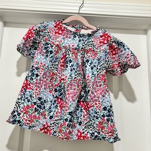Janie and Jack Multicolor flower top. Size 8.
